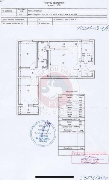 Romancierilor | Apartament 3 camere | 70mp | decomandat | B9299